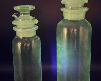 Art Deco Glass Cocktail Shakers-UV Reactive