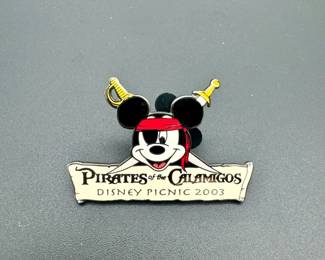 Disney Studios Burbank Pirates of the Caribbean Mickey Mouse Picnic Cast LE Pin
