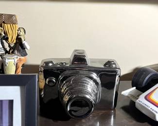 Ceramic Retro Silver Tone Camera