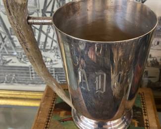 Horn Handle Silverplated Mug