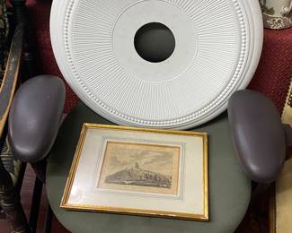 Early Framed Etching "Corfet Castle Dorset"