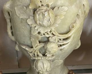 Oriental Carved Soapstone Vase