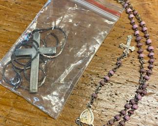 Rosary and Sterling Cross