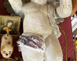 Old Carved Wooden Angel