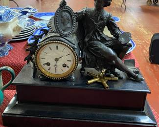 Antique Cast Iron French Clock