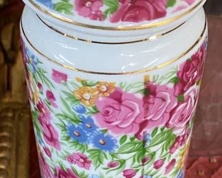 Rose Themed Porcelain Decanter