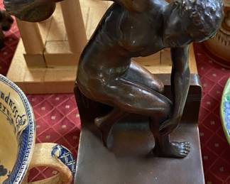 JB Small Bronze Discus Thrower Bookends