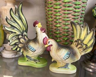 Vintage Rooster and Hen Set
