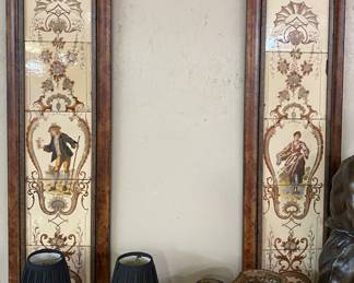 Pair of Antique Tile Wall Hangings