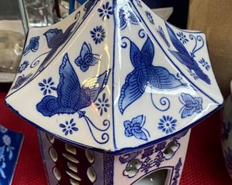 Blue and White Bird House