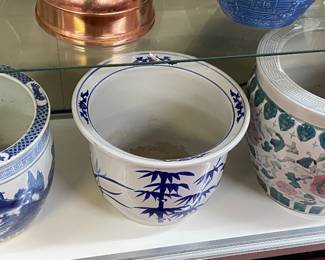 Blue and White Planters