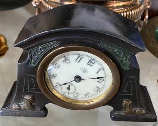 Small Metal Egyptian Revival Clock by Benedict
