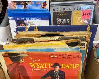 DVDs and 45 Records