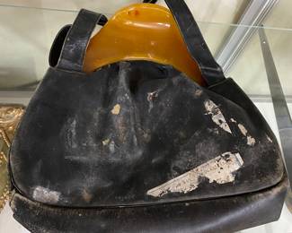 Vintage Bakelite/Lucite Handle Purse