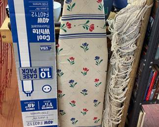 Wooden Ironing Board/Hammock/Fluorescent Bulbs