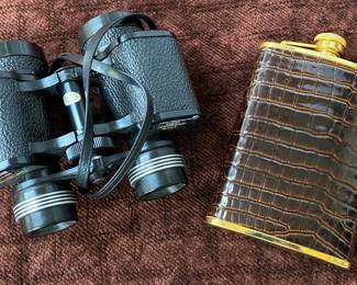 Binoculars and Flask