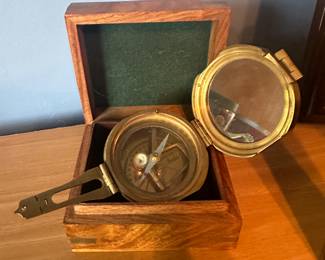 Stanley London Brass Compass w/ Box
