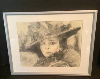 Pencil Sketch of Woman Signed by Nicole L. LeBlond
