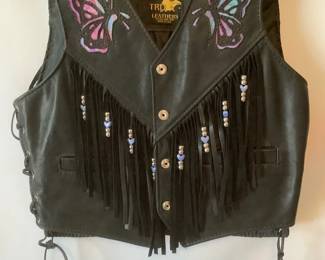 TDR Leather Womens Butterfly Vest Size S