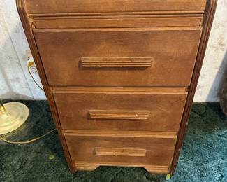 Three Drawer Vintage Nightstand