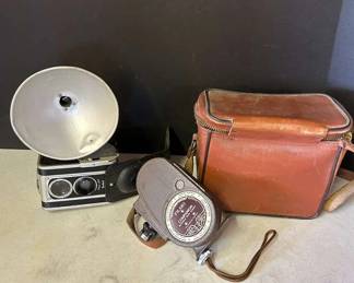 Kodak Vintage Camera with Flash Vintage Filmo Companion 8mm Motion Picture Camera