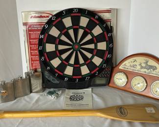 Dart Board, Flasks,  Barometer