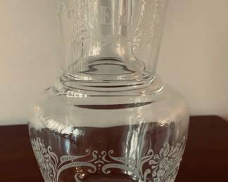 Vtg French Glass Bedside TumbleUp