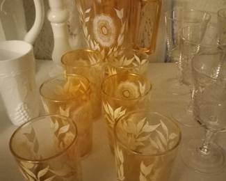 Rare Find! Hand Painted Lemonade Set in Excellent Condition! 