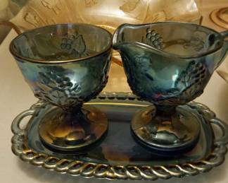 Vintage Jeanette Sugar and Creamer w/ Underplate 