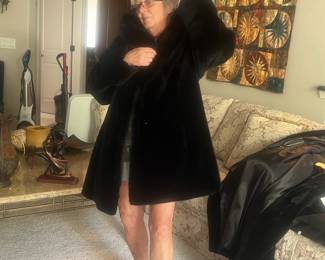 Blue beaver parka - $600