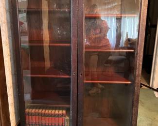 Antique glass door bookcase - needs work 