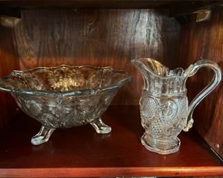 MCKEE -Puritan Clear- 10" 3-Toed Footed Daisy Bowl