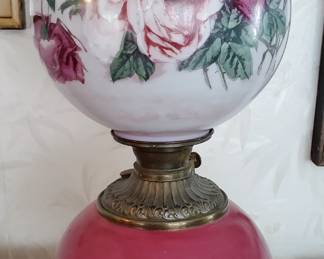 Vintage Floral Gone with the wind style parlor Lamp