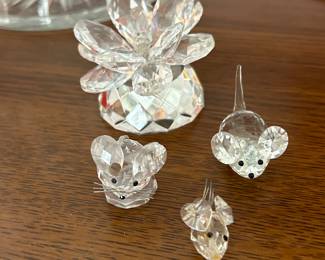 Swarovski silver crystal figurines 