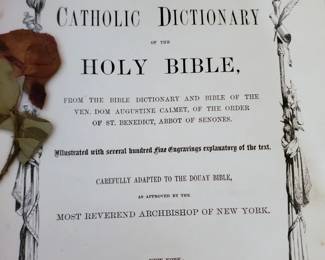 1873 edition CATHOLIC DICTIONARY HOLY BIBLE