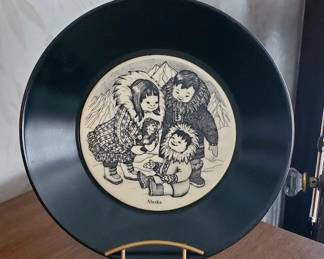Alaska Souvenir Plate - Metal Plate ~ Ceramic Tile Insert 