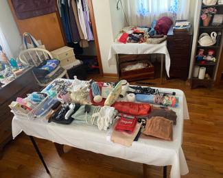 Toiletries, curling irons,