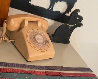 Rotary Phone, Mens Vintage Silk Bow Tie