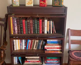 Antique Book Shelf with Glass Panels Front
