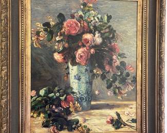 Oil Painting of Vase with Flowers
