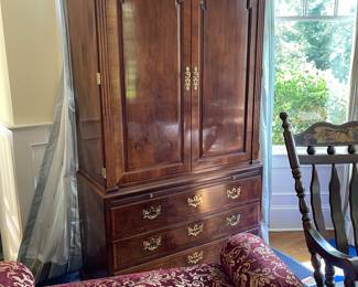 Henredon Armoire, Upholstered Bench