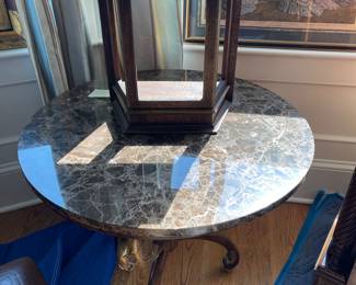 Wood display, Marble Top Table