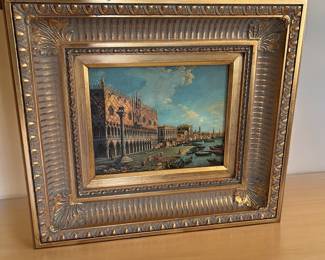 Oil painting in gold wood frame
