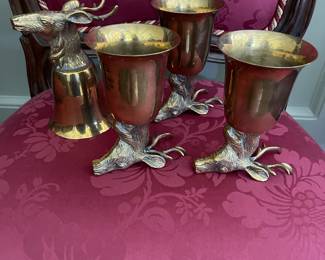 4 Brass Deer Chalise