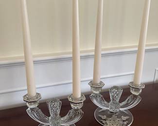 Pair Tiffin candleholders