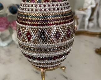 Handbag, Egg with Stones, inside gold strap