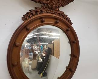 Lot # : 38 - Vintage carved wood federal eagle wall mirror