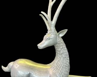 Lot # : 728 - Large vintage brass deer statue
