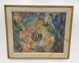 Lot # : 100 - Abstract oil on canvas