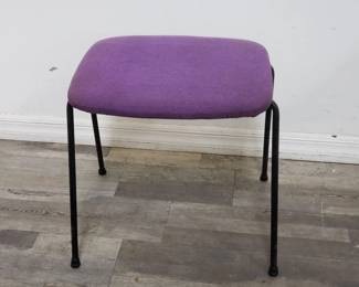 Lot # : 701 - Vintage purple cushioned stool
